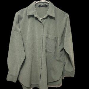 Zara Oversized Corduroy Button Down  S:XS